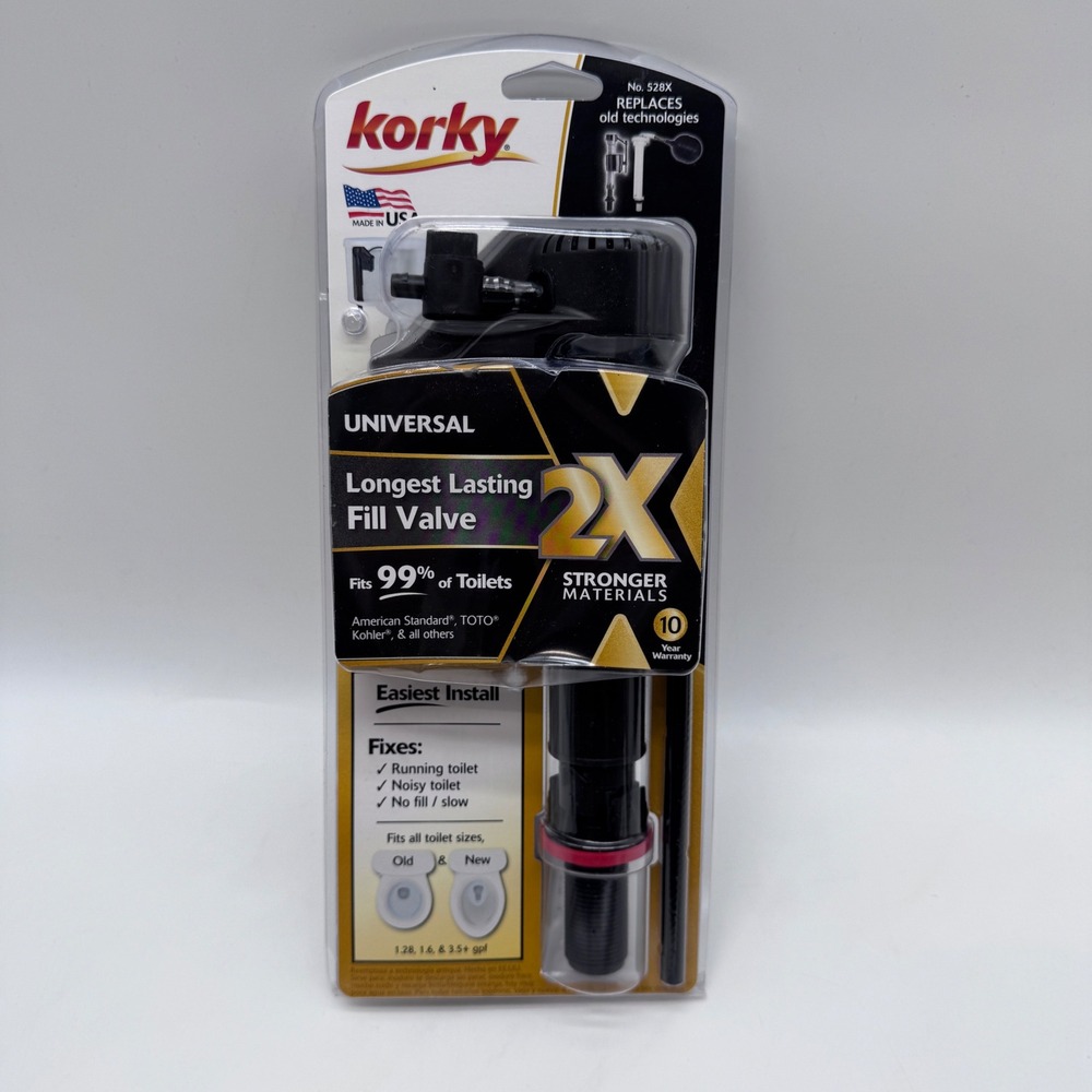 Korky Toilet Fill Valve Black Universal Longest Lasting 528X